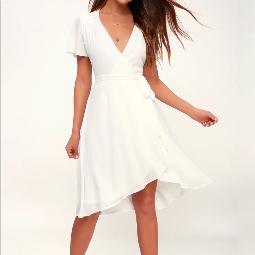 NWT Lulus White Wrap Dress